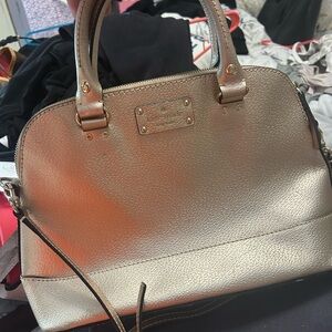 Kate Spade Gold Satchel with Structured Elegance